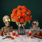 Tigeen 12 Pcs Day of the Dead Marigold Flowers, Orange - Image 5