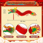 23Pcs Chinese Decorations for Party with 2 3D Dragons & 20 Red Lanterns - Image 2