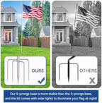 ZMTECH 10 FT Flag Pole in Ground, Heavy Duty Flag Pole Holder for Outside House with 5 Pronges Base, Extra Thick Flag Pole Kit for Yard Outdoor Garden Decor Residential Commerical Silver - Image 5