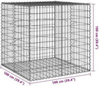 vidaXL Gabion Basket with Cover 39.4"x39.4"x39.4" Galvanized Iron - Image 3
