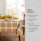 Threadmade Russet Harvest Woven Plaid Tablecloth, Multicolor - 60"W x 102"L - Image 3