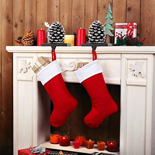 MCEAST 2 Pack Christmas Stocking Holders Pinecone with Snowflake Xmas Stocking Hangers Clips Mantle Hooks for Christmas Decoration - Image 5