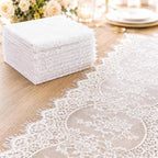 24 Pack White Lace Table Runner 120" Long Vintage Floral Decor by Unknown