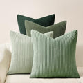 Topfinel LightGreen Couch Throw Pillows Covers 24x24 Inch Set of 4,Olive Emerald Green Corduroy Decorative Cushion Case,Rustic Fun Living Room Decor fundas para cojines by Topfinel