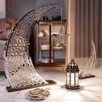 iwa concept Ramadan Crescent Moon Decor Islamic Home Decoration for Eid Muslim Gifts (Shiny Silver, 33x24.4 inches | 84x62 cm) - Image 2