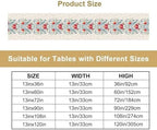 Classical Elegant Flowers Table Runner Red Floral Pattern Table Mat, for Kitchen Dining Table Coffee Table Cabinet Banquet Thanksgiving Decoration 13x120in - Image 4