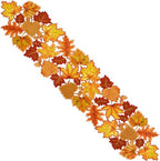 Simhomsen Embroidered Leaves Table Runner for Thanksgiving, Fall or Autumn (14 × 108 inches) - Image 2