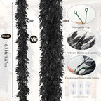 RECUTMS Black Artificial Plants Bamboo Garland Halloween Hanging Vine Decor - Image 2