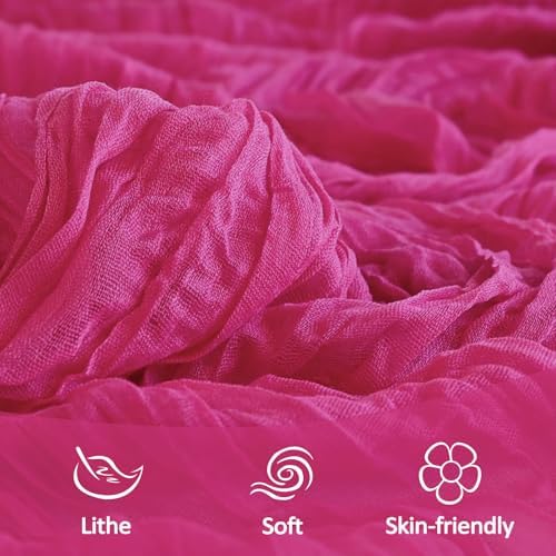 12 Pack 35 x 120 Inch Hot Pink Table Runner Cheesecloth 10Ft - Image 6