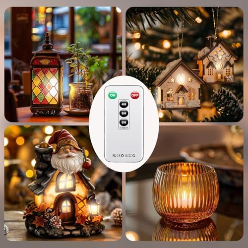PUNPUBA 50Pack Flameless LED Tea Lights Candles Remote Control Warm White - Image 5