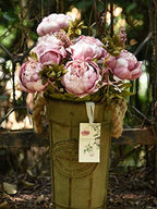 FiveSeasonStuff Pure Purple Artificial Peony Bouquet Set of 2 - Image 5