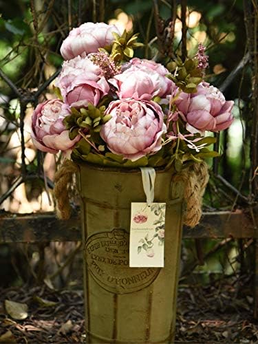 FiveSeasonStuff Pure Purple Artificial Peony Bouquet Set of 2 - Image 5