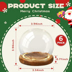 Funtery 6 Pcs 3.94 Inch Christmas Glass Display Dome Cloche Glass Globe - Image 2