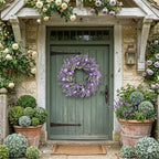 26" Large Spring Wreaths For Front Door-Large Lavender Tulip Easter Wreath Flower Wreath Summer Spring Door Wreaths Outdoor All Season Spring Decoration for Home Porch Room Window Wall Farmhouse Decor - Image 6
