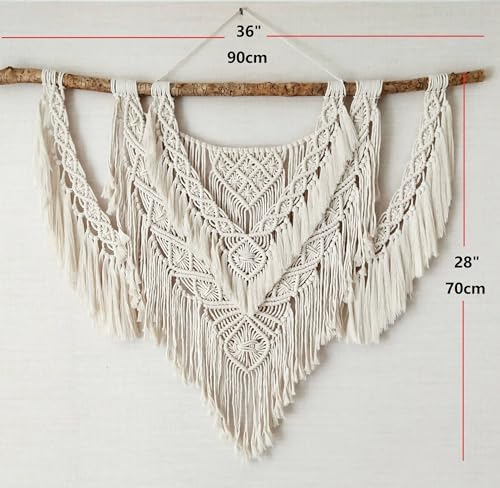 QLBUJ Large Macrame Wall Hanging Natural Driftwood Macrame Tapestry Above Headboard Boho Home Decor for Bedroom Living Room Apartment Wedding Party,36" W X 28" L - Image 2