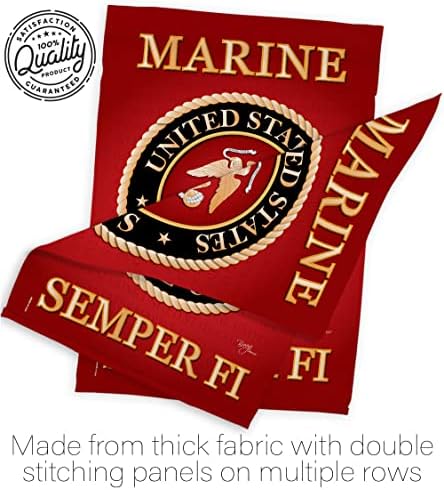 Breeze Decor Marine Corps House Flag - Pack Armed Forces USMC Semper Fi United State American Military Veteran Retire Official Support Our Troops - Banner Small Garden Yard Gift Double-Sided 28 X 40 - Image 7