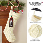 Hommtina Christmas Stockings, Personalized Christmas Stockings 18 Inches Large Size Cable Knitted Stocking Gifts (6pcs White&red&Green) - Image 3