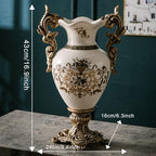 Tall Table Modern Vase,Large Ceramic Flower Vases for Shelf Home Decor,Creative Classic Pink Vase 16.5 inch,Sophisticated Vessel for Decorative Branches and Dried Flower. (Art Pattern) - Image 2