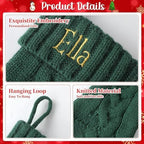 Personalized Mini Christmas Stockings - Custom Embroidered Name Knit Stockings for Baby,Kids,Family - Red/Green/Pink/Blue Knit 9” Small Christmas Stocking Fireplace Holiday Decor(10 Pack) - Image 4