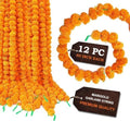 SATVIK Set of 12 Artificial Marigold Flower Garlands (60 Inch Each) – Faux Orange Floral Strings for Home, Wedding, Festival, Wall, Entryway, Indoor Outdoor Decorations by Unknown