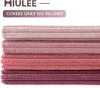 MIULEE Soft Corduroy Decorative Throw Pillow Covers Purple Pink 20x20 - Image 6