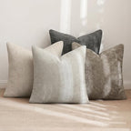 MIULEE Soft Decorative Chenille Pillow Covers Neutral 16x16 Pack of 4 - Image 3