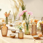 Bud Vases Set of 12, Small Mini Glass Vases for Centerpieces - Elegant Vintage Style - Perfect for Table Decor, Wedding, Party Centerpieces - Great Gift for Home Decor Lovers (Amber) - Image 4
