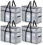 TAILI 2 Tier Moving Bags,4 Pack Silver Storage Bags with Visible Window by TAILI