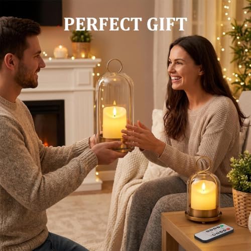 Brass Hurricane Handmade Sturdy Glass Dome Candle Holders with Glass Cover - Image 7