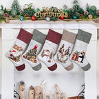 LUBOT New Christmas Stockings Set of 5 Pack 20" Large Rustic Traditional Holiday Fireplace Hanging Decorations Classic Plush Mantel Décor Xmas Soft Stocking Thick for Family by LUBOT