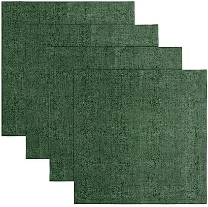 Solino Home 100% Pure Linen Placemats Green, Athena 14 x 14 in, Set of 4 by SolinoHome