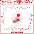 Glooglitter 6.5ft Valentine's Day Garland with String Lights Pink Red Berry Garland Battery Powered Heart Shaped Ball Fairy String Lights for Valentine's Day Party Home Table Wall Decoration - Image 3