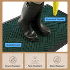 GORILLA GRIP WeatherMAX Door Mat, Indoor Outdoor Use, 47x35, Green Diamond - Image 5