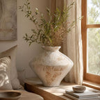 Wabi Sabi Rusty Vintage Vase, 11.4" Tall Wabi Sabi Decor Rustic Farmhouse Pottery Vase for Centerpiece, Textured Pottery Flower Vases for Home Decorative, Table, Living Room (White, Large) - Image 6