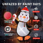 5FT Christmas Inflatables Outdoor Decorations Penguin Holding Candy Cane Blow Up Cute Christmas Decor Built-in LED Lights for Xmas Yard Outside Indoor Party Lawn Garden Porch Holiday - Image 4