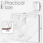 Set of 4 Heat Resistant Cork Placemats for Dining Table with Free Set of 4 Matching Drink Coasters Marble Design 16 x 12 Inches Cork Backed Hard Placemats (White Marble) - Image 7
