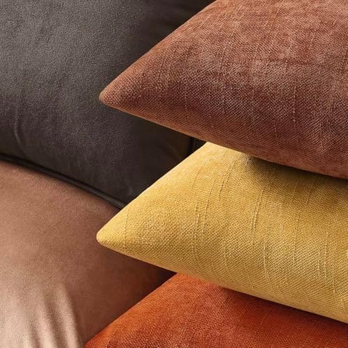 JUSPURBET 28x28 Velvet Decorative Throw Pillow Covers Set of 2,Coffee - Image 5