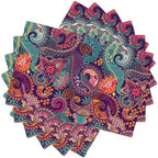 Boho Placemats Set of 6, Indian Boho Mandala Colorful Pattern Decoration, Heat Resistant Non-Slip Washable Placemats Kitchen Table Runner, 12x18 Inches by AuiMzoo