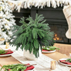 Rowfad 24 Pcs Artificial Norfolk Pine Branches Faux Christmas Stems (24) - Image 7