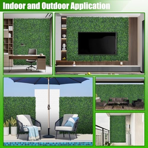 Artificial Boxwood Roll,71x126 in(62 sqft) UV-Anti Faux Ivy Grass Wall - Image 6