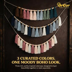 DrCor Moody Boho Tassel Garland, Set of 3 with Natural Wood Beads - Vintage - Image 2