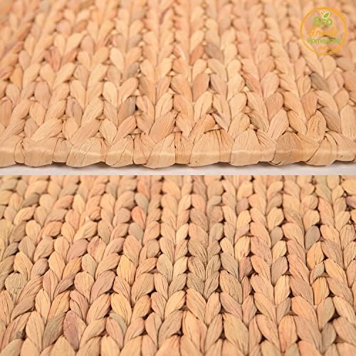 Square Placemats Set of 10, Water Hyacinth Woven Placemats for Dining Table, Boho Rattan Plate Chargers for Dinner Plates, Handmade Wicker Table Mats for Farmhouse and Holiday Decor, 11.8 Inch - Image 3