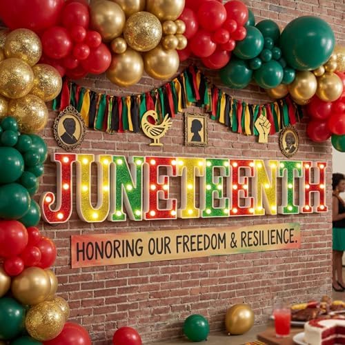 Aurelema Sukkot Large LED Letter Sign LED Lights, Juneteenth, 8.27 Inches - Image 4