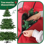 BlessedSeason Christmas Tree Storage Bag, Rolling Storage Bag with 1.6-Inch Wheels for Easy Transport, Up to 9 ft For Disassembled Holiday Tree, Zippered Bag, Length-Adjustable Handles, Red - Image 6