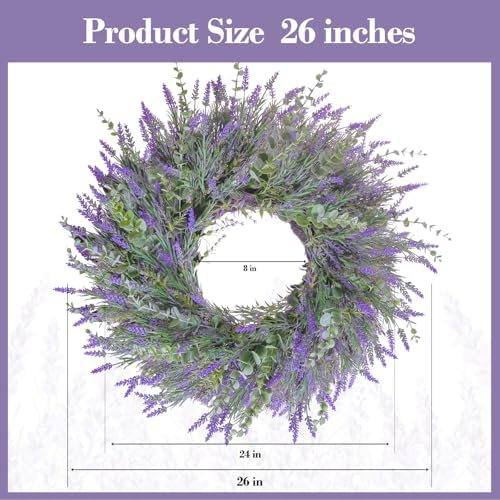 26''Lavender Eucalyptus Wreaths for Front Door - Image 2