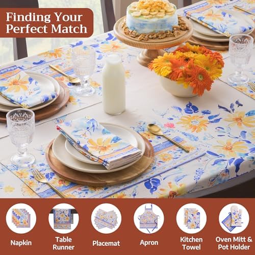 Maison d' Hermine Table Cloth Rectangle Table Reusable 100% Cotton 54"x72" - Image 4