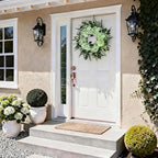 26 Inch Hydrangea Summer Wreaths for Front Door, Green Hydrangea Wreath - Image 7