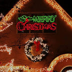 LAMPHOME Large 48"x18" 504 LED Merry Christmas Neon Motif Super-Bright Green and Red LEDs Outdoor Christmas Decoration with UL Standard Adaptor Waterproof for Outdoor Home Party Wall Hanging Holiday - Image 3
