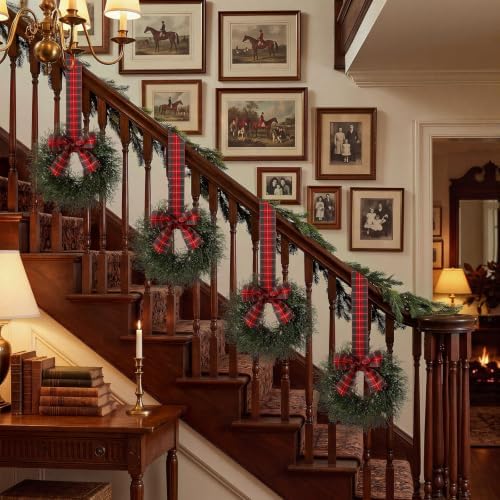 6 Pack 10 Inch Small Christmas Wreaths for Kitchen Cabinet - Image 4