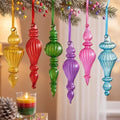 Sotiff 6 Pcs Vintage Glass Christmas Ornaments, Multicolor Mercury Finial by Sotiff